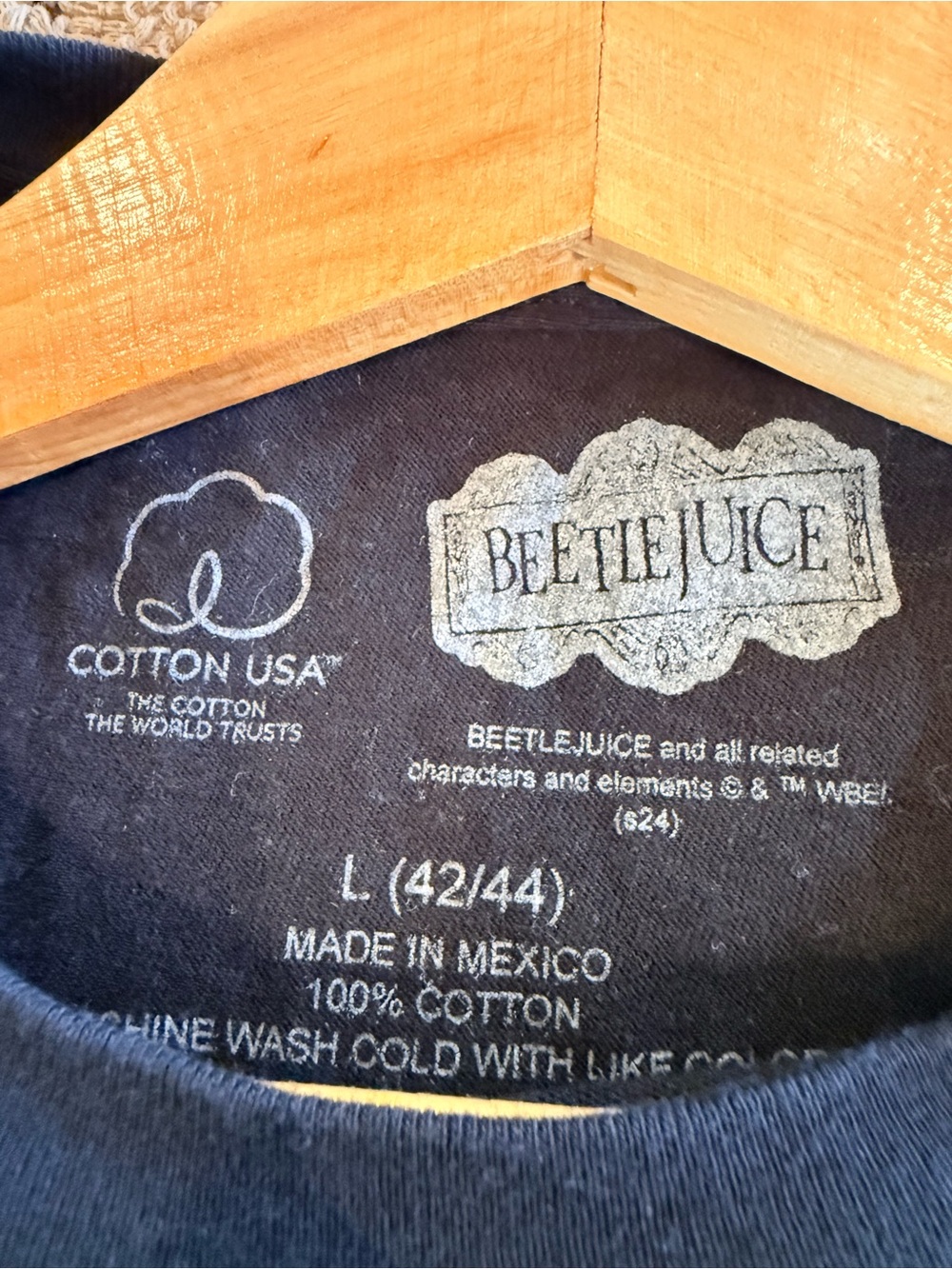 Warner Bros. Beetlejuice Graphic Tee in Black with Neon Yellow & Purple - Picture 4 of 6
